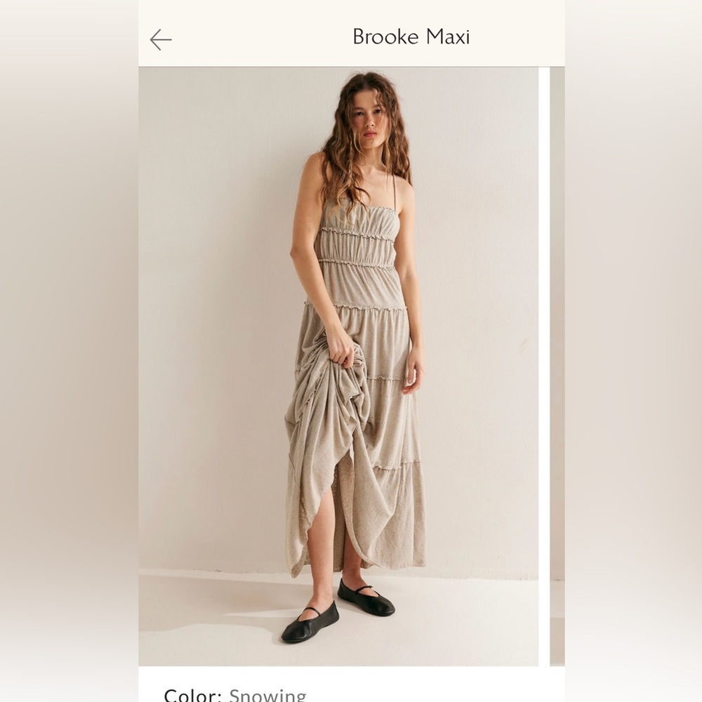 Elegant Beige Strapless Maxi Dress